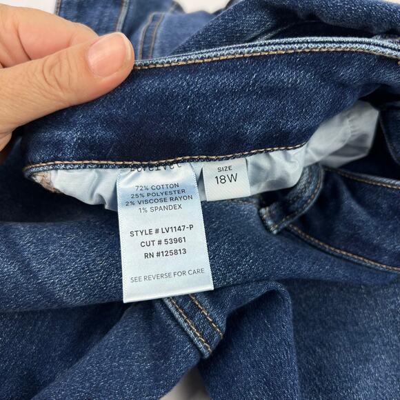 Lovervet By Vervet MID RISE RAW STEP HEM CROP FLARE Women's Jeans LV1147-P 18W - Picture 9 of 14